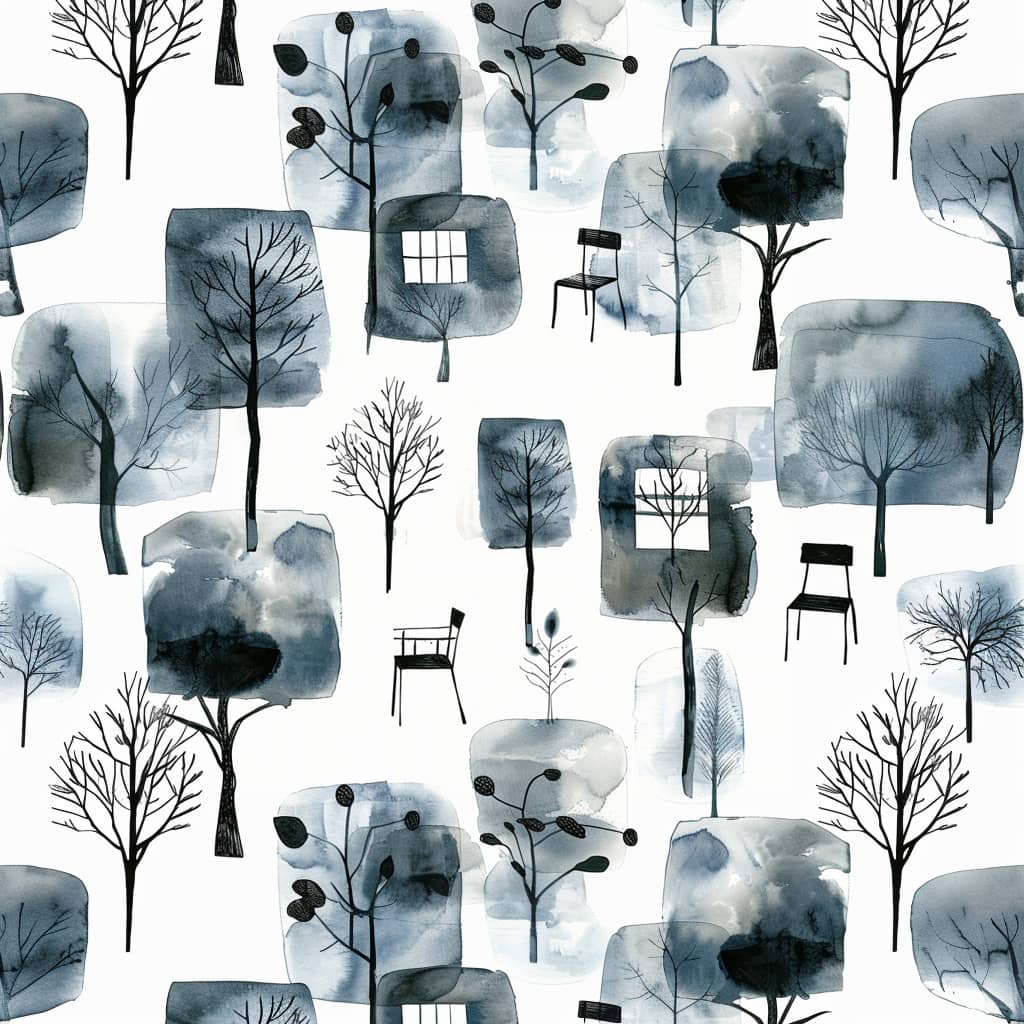 a pattern of black shade by Instagram Midjourney artist