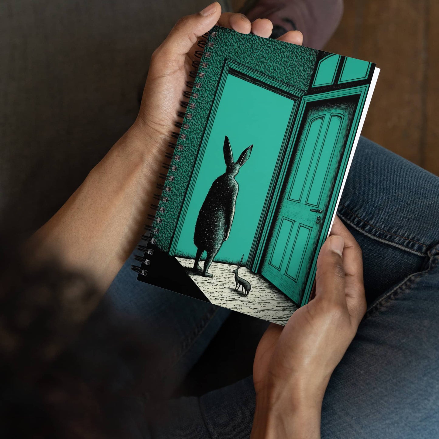 spiral notebook desk decor by surreal AI art