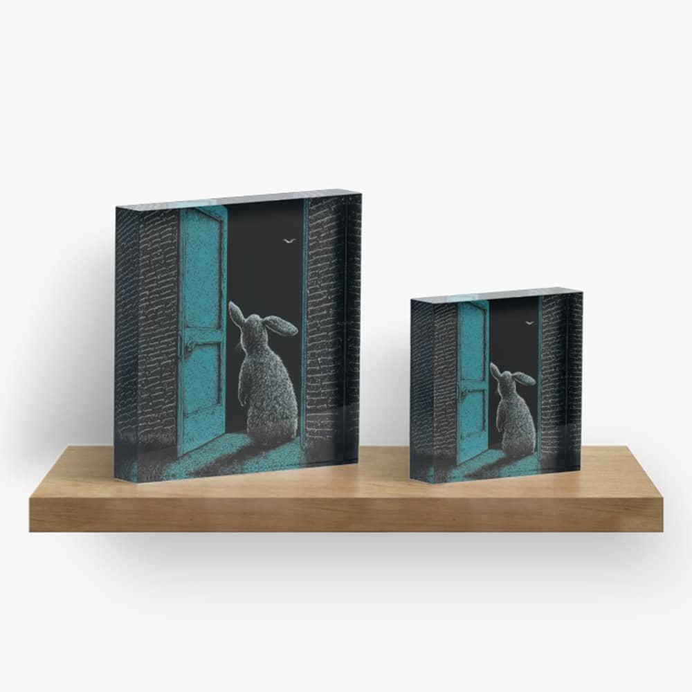 acrylic block desk decor by surreal AI art
