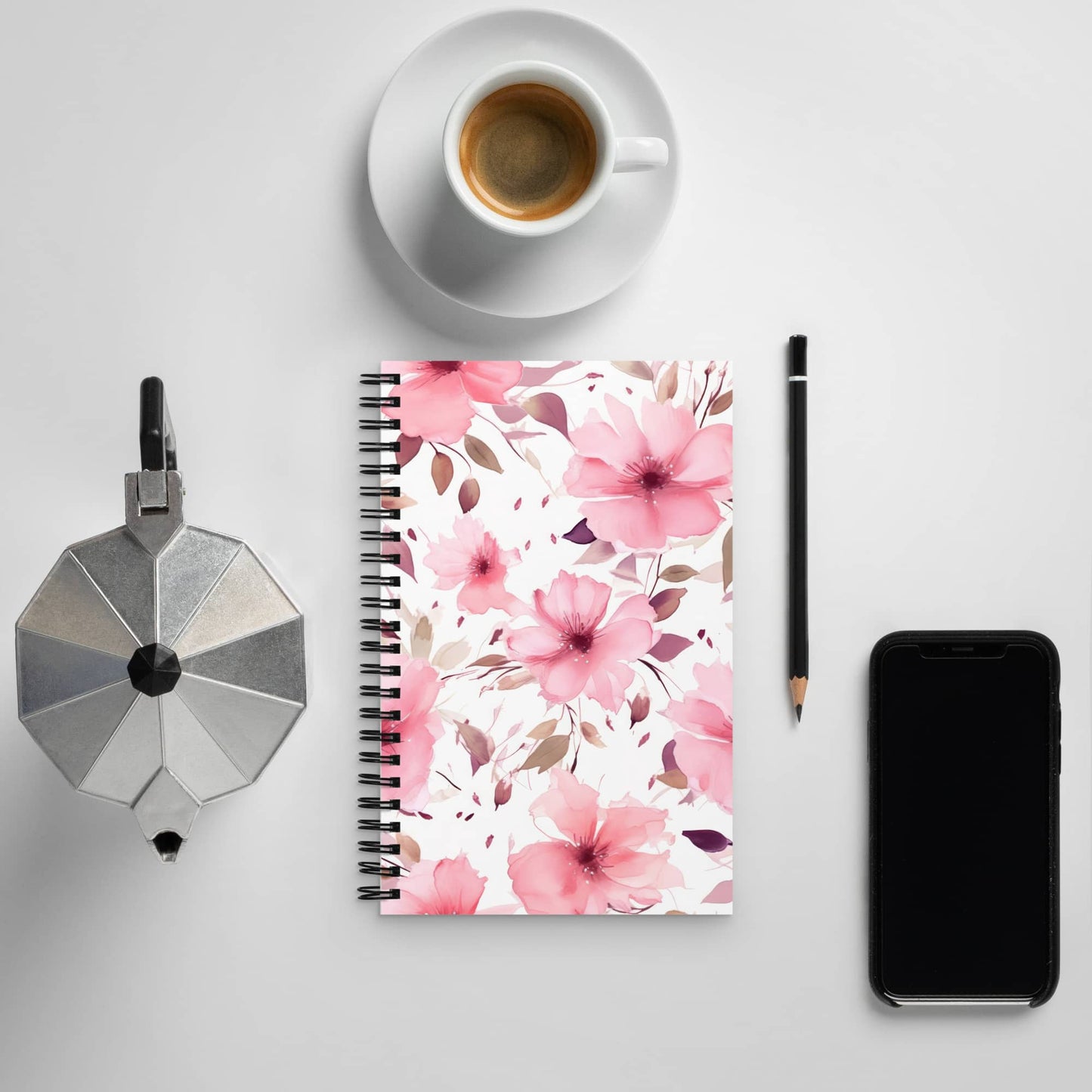 spiral notebook desk decor by pattern AI art