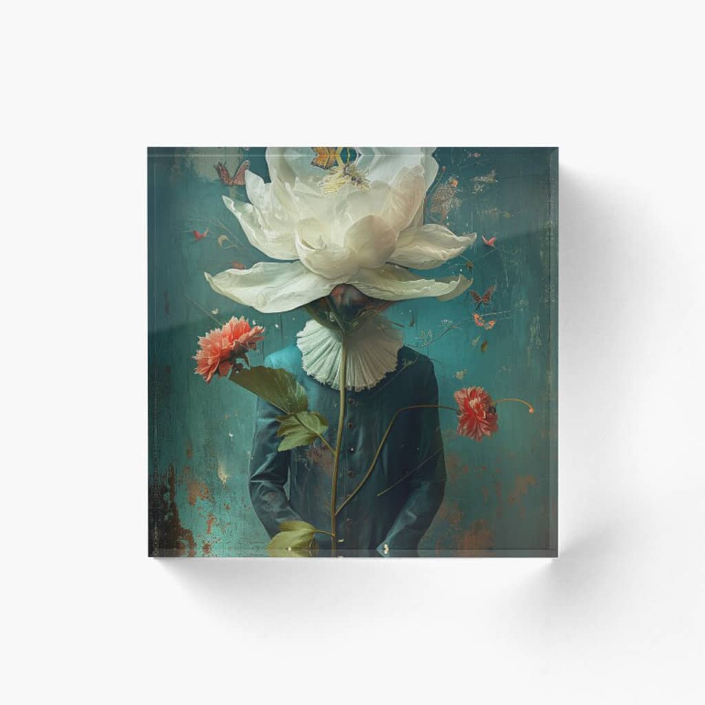 acrylic block desk decor by surreal AI art