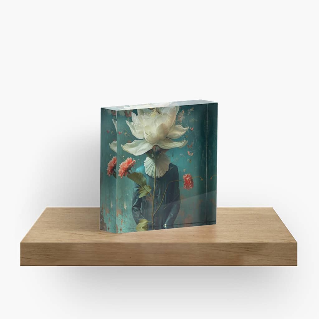 acrylic block desk decor by surreal AI art