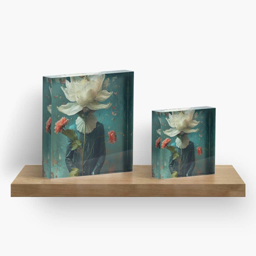 acrylic block desk decor by surreal AI art