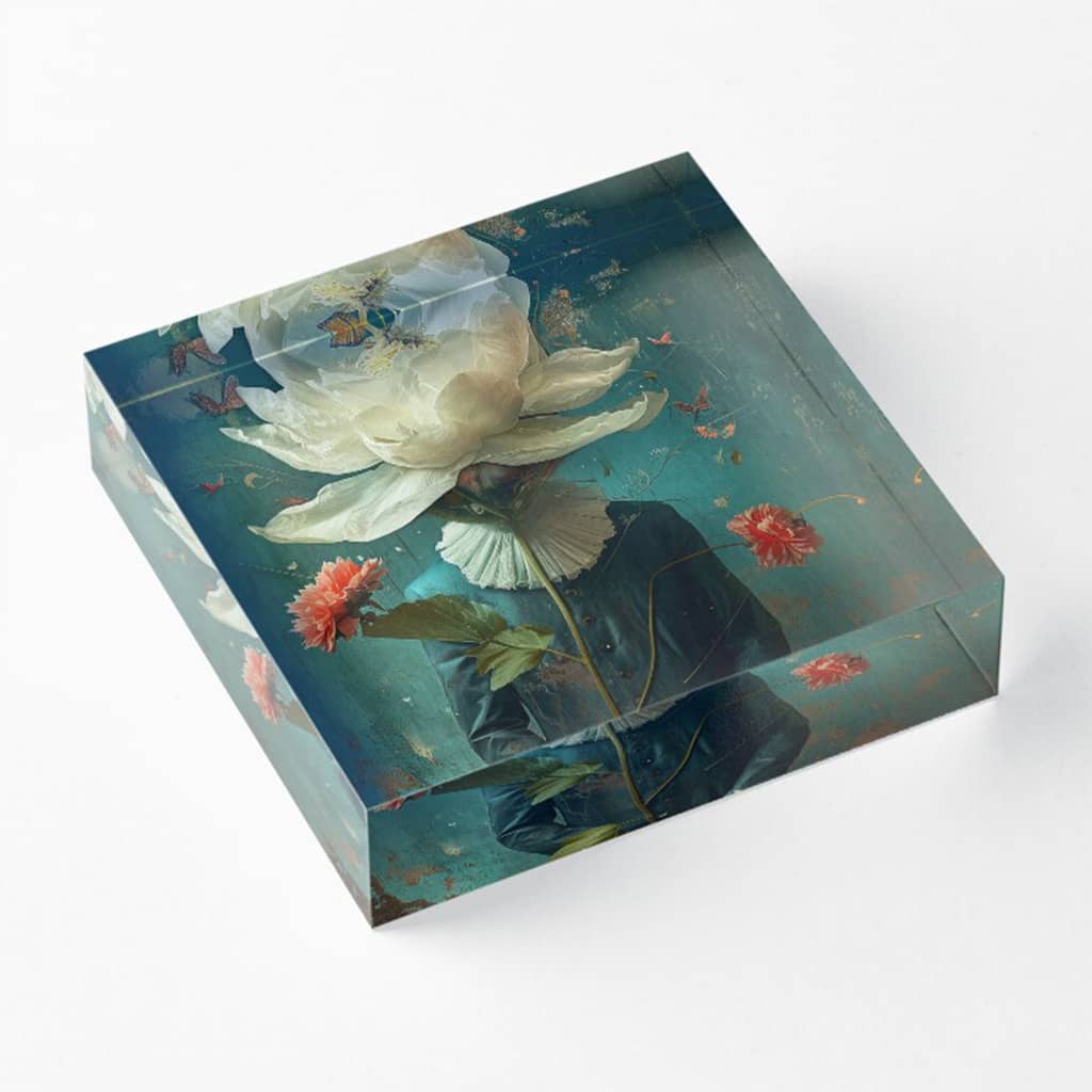 acrylic block desk decor by surreal AI art