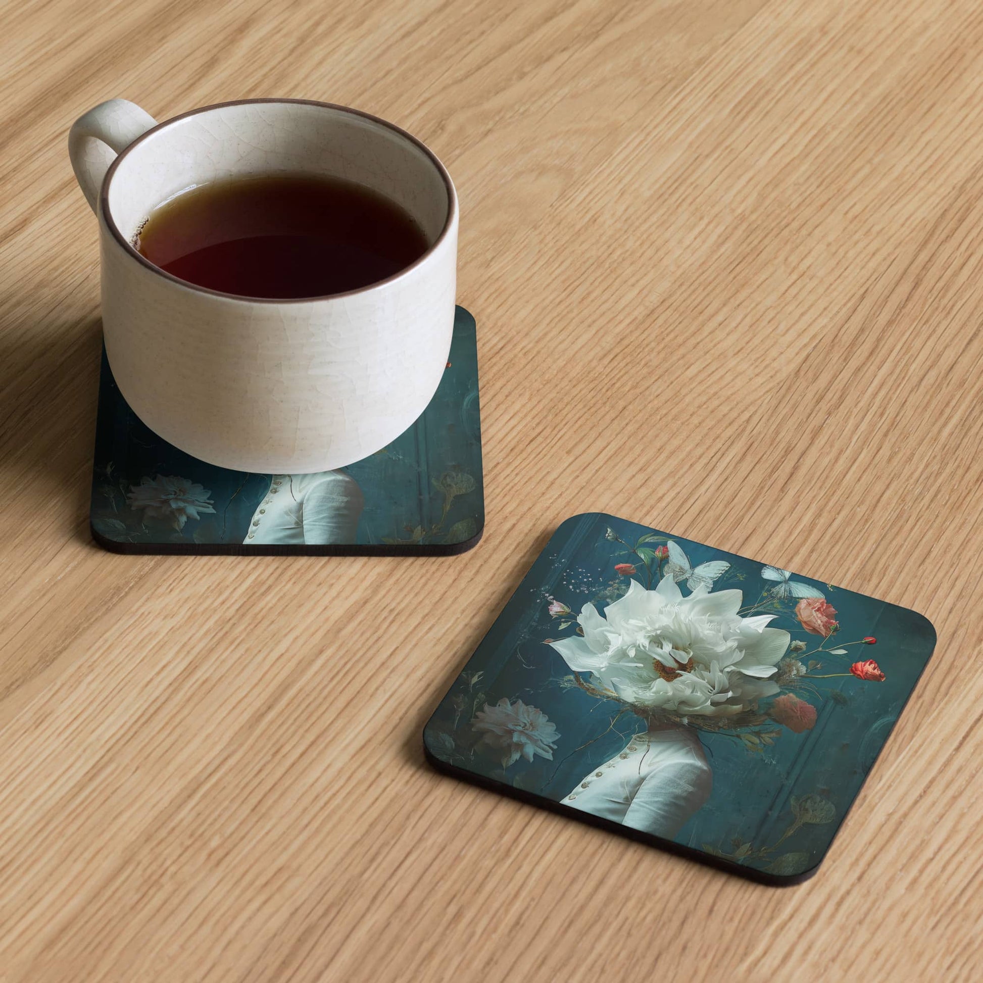 cup coaster table decor by surreal AI art