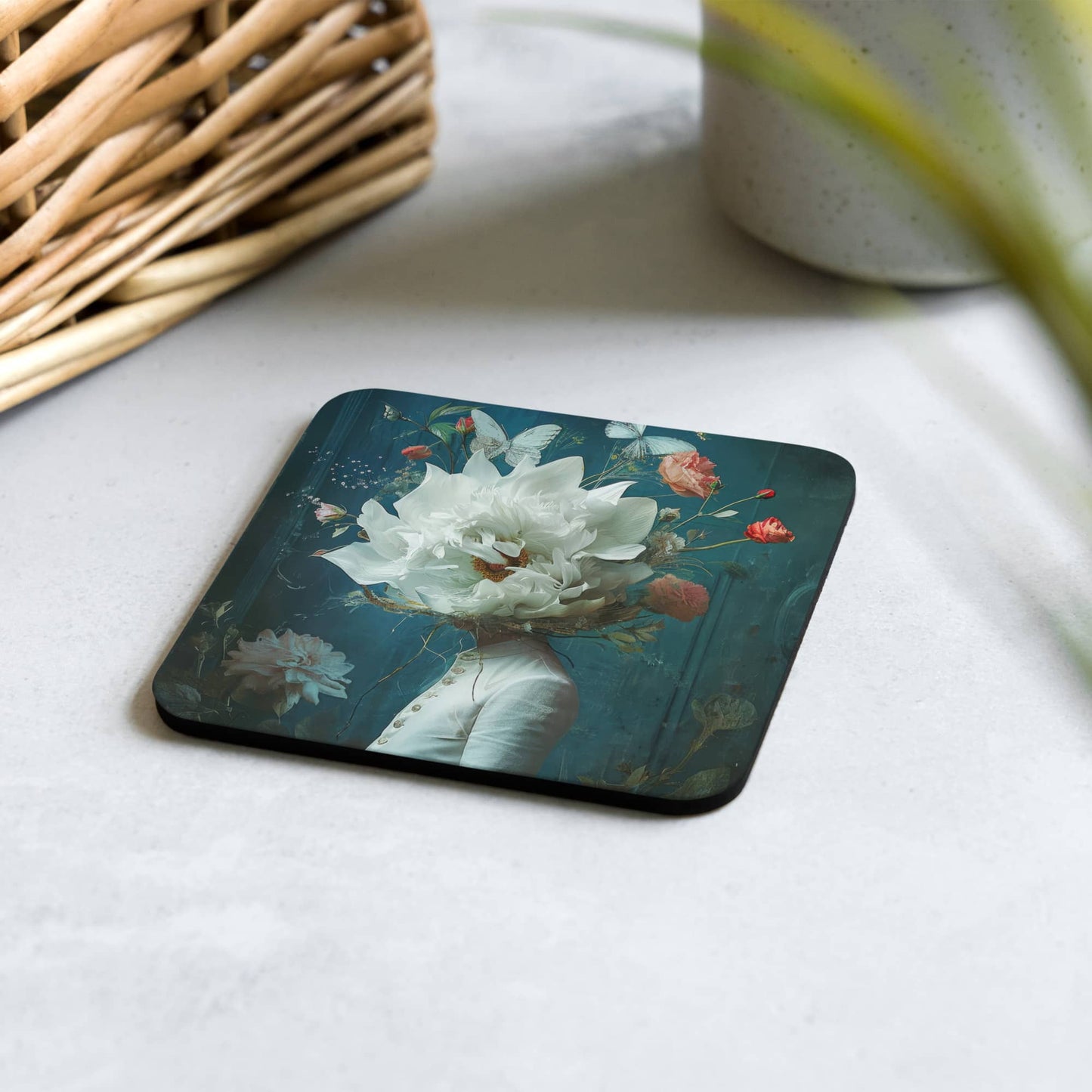 cup coaster table decor by surreal AI art
