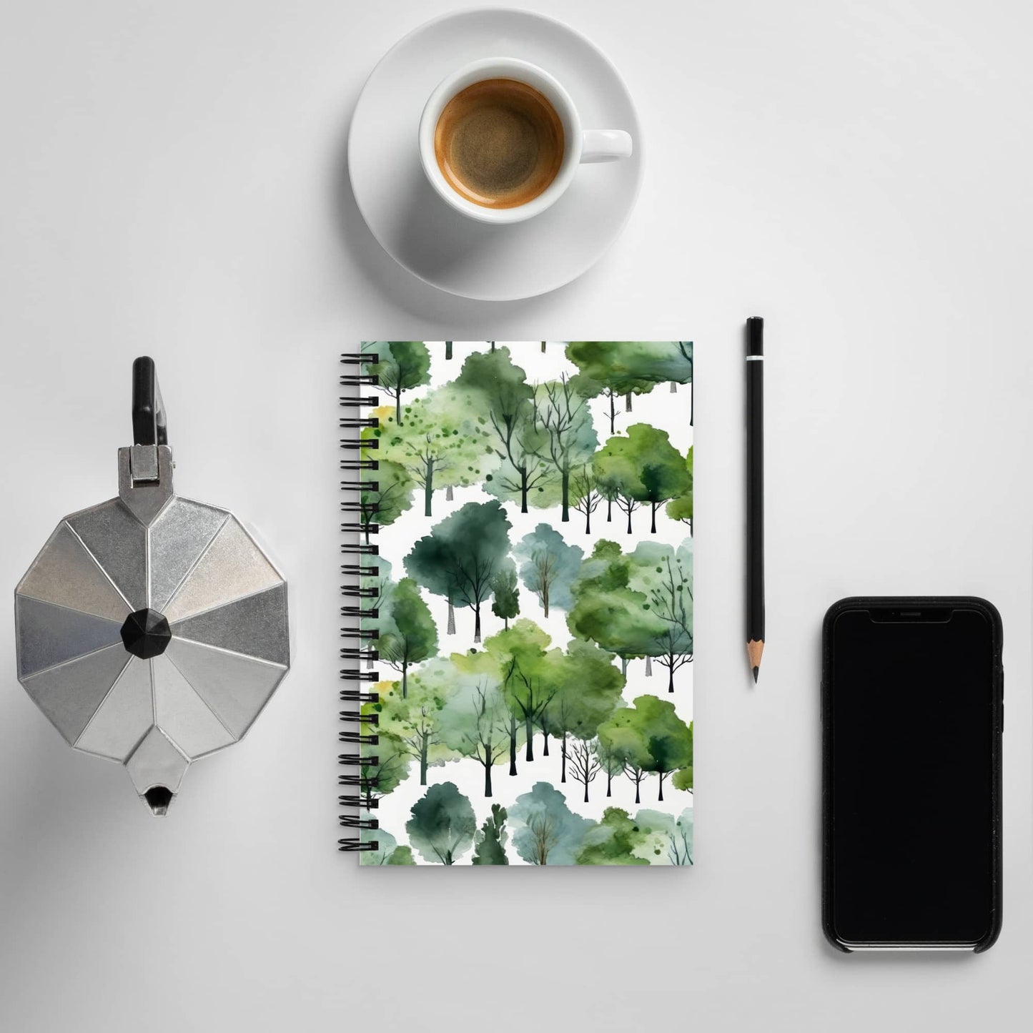 spiral notebook desk decor by pattern AI art