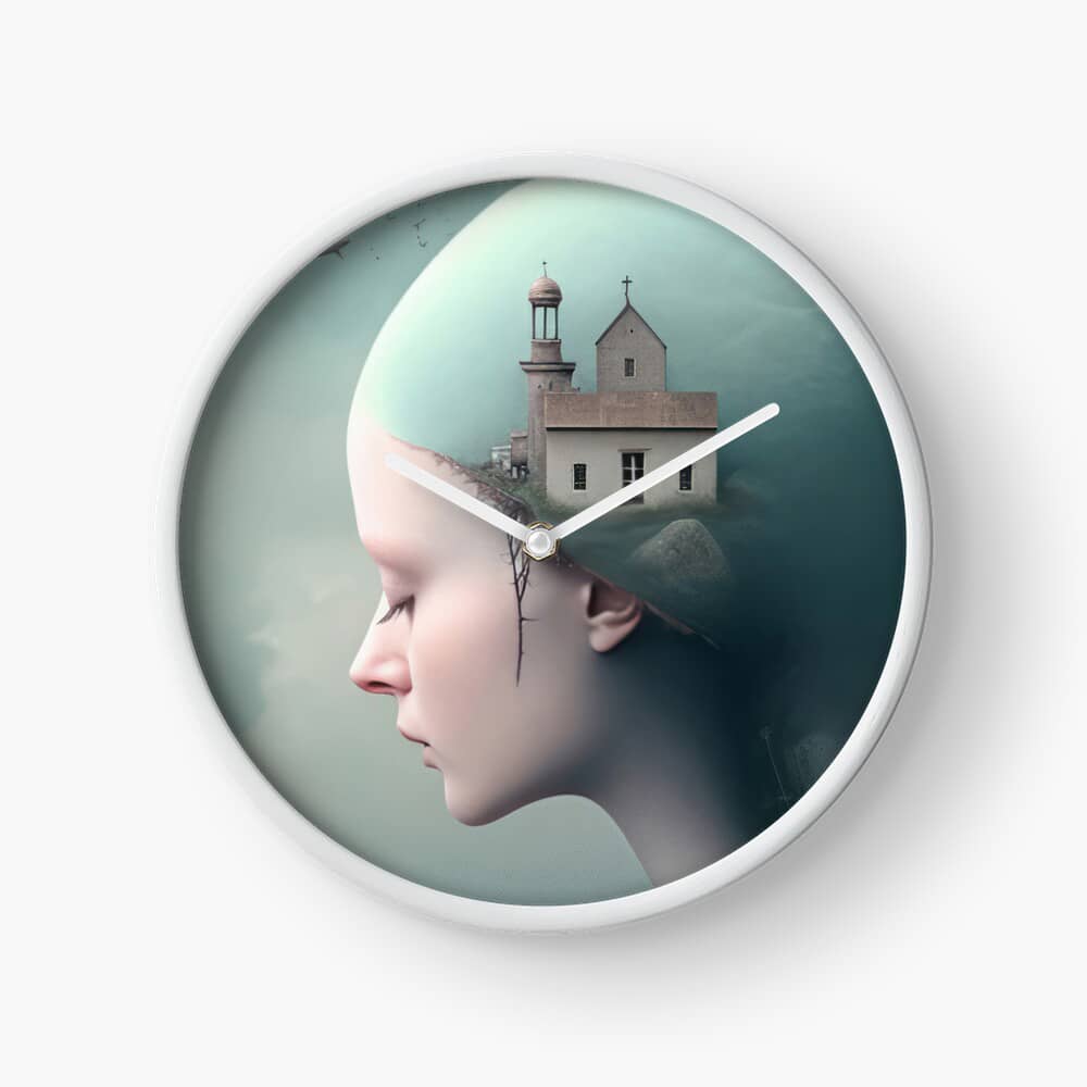 wall clock room decor by surreal AI art