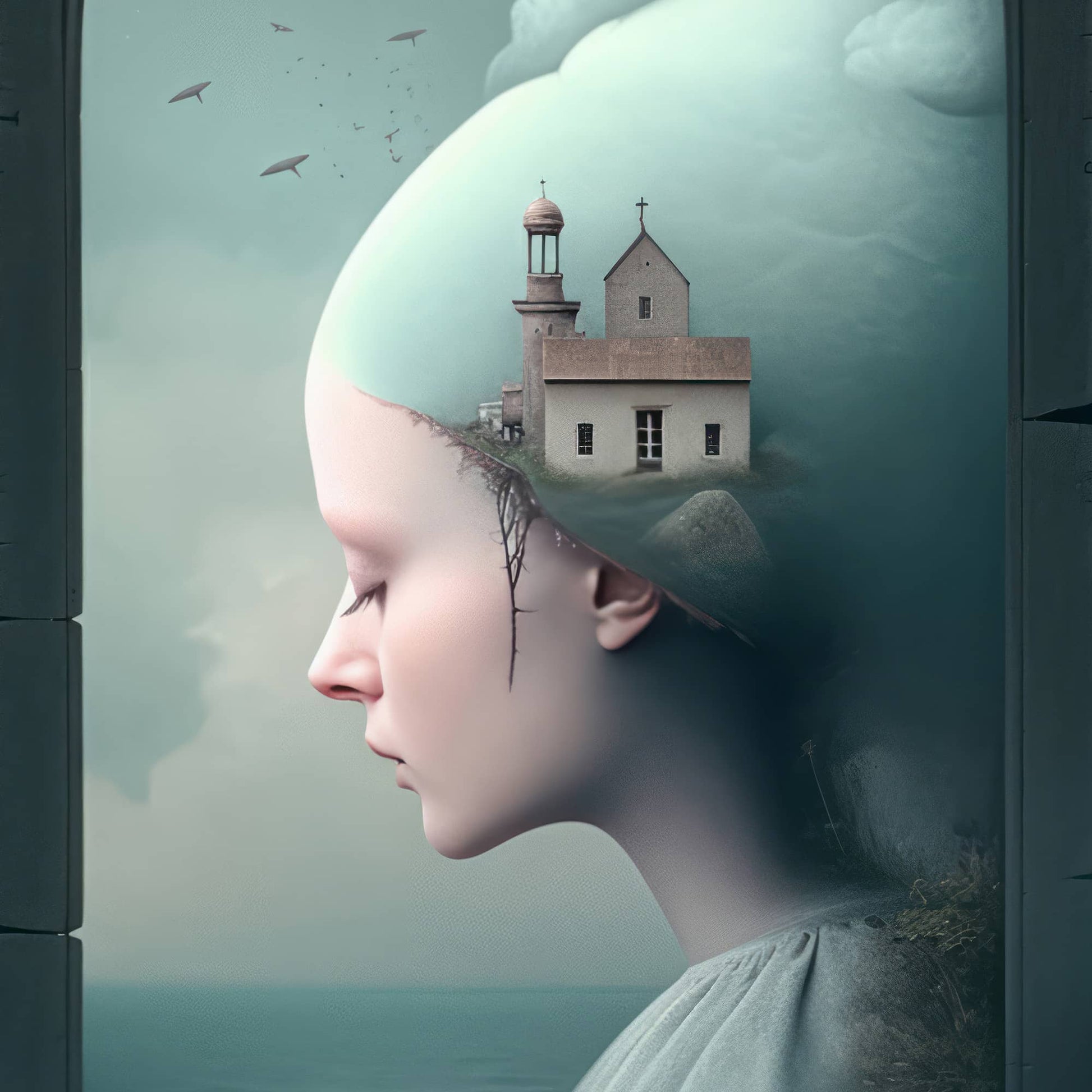 wall clock room decor by surreal AI art