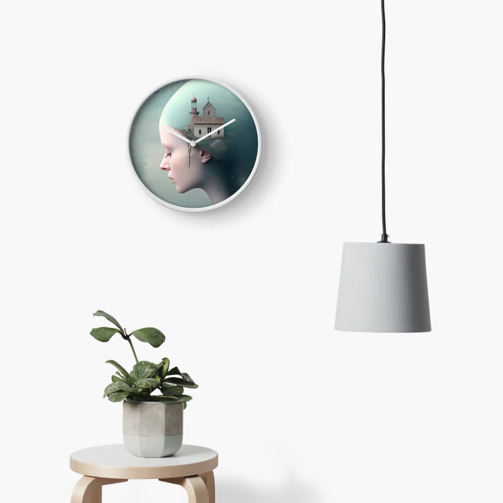 wall clock room decor by surreal AI art