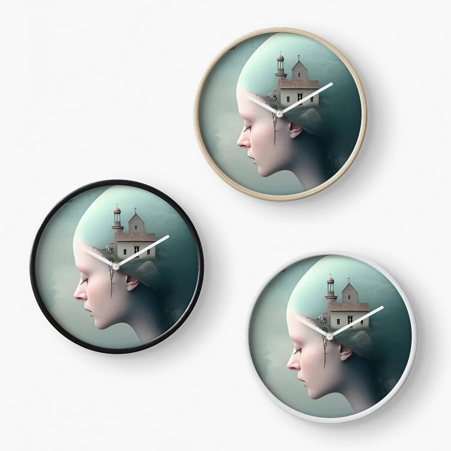 wall clock room decor by surreal AI art