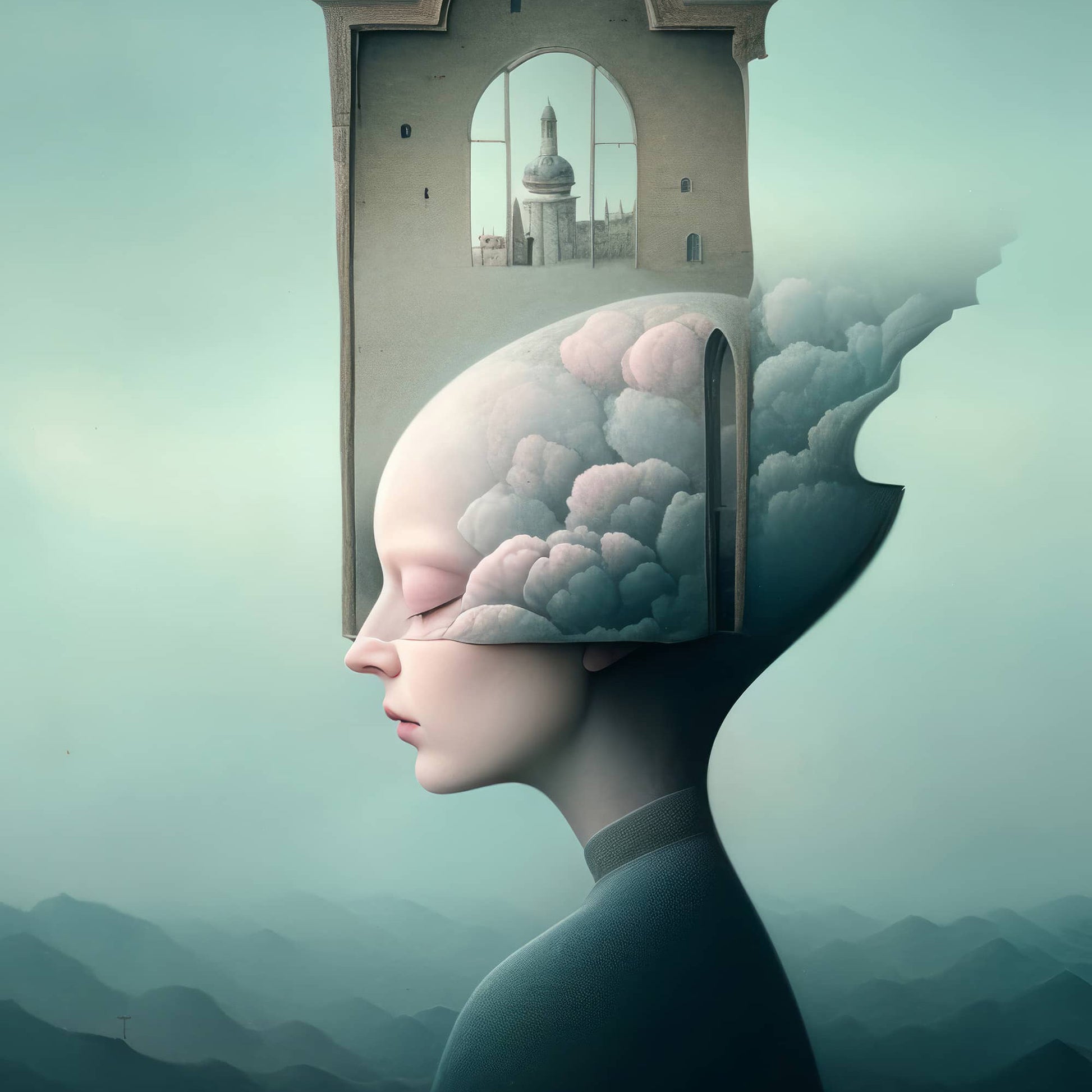 cup coaster table decor by Instagram surreal AI artist