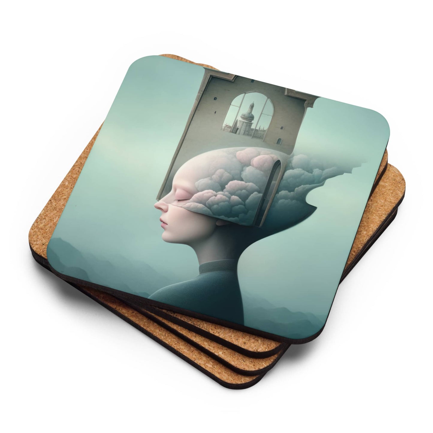 cup coaster table decor by Instagram surreal AI artist