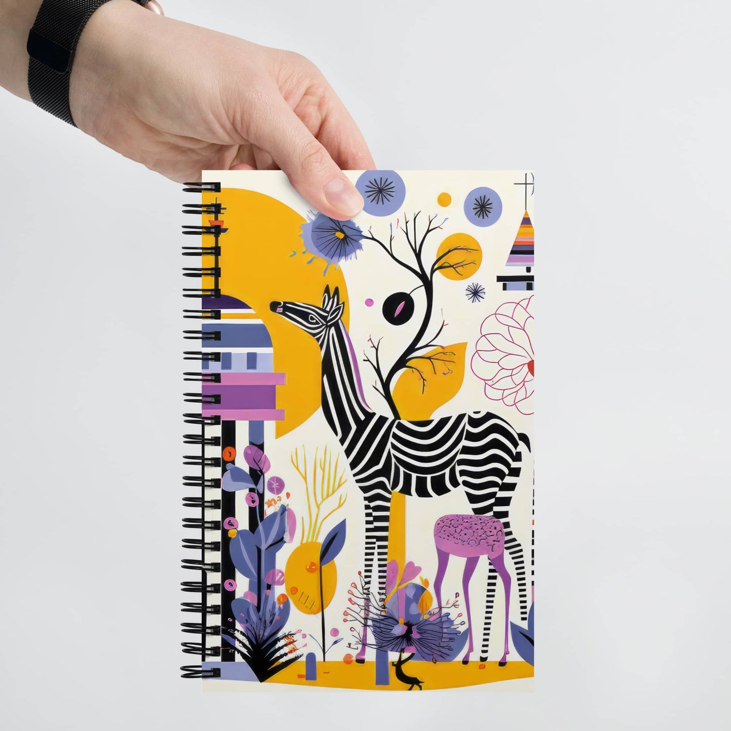 spiral notebook desk decor by colorful AI art