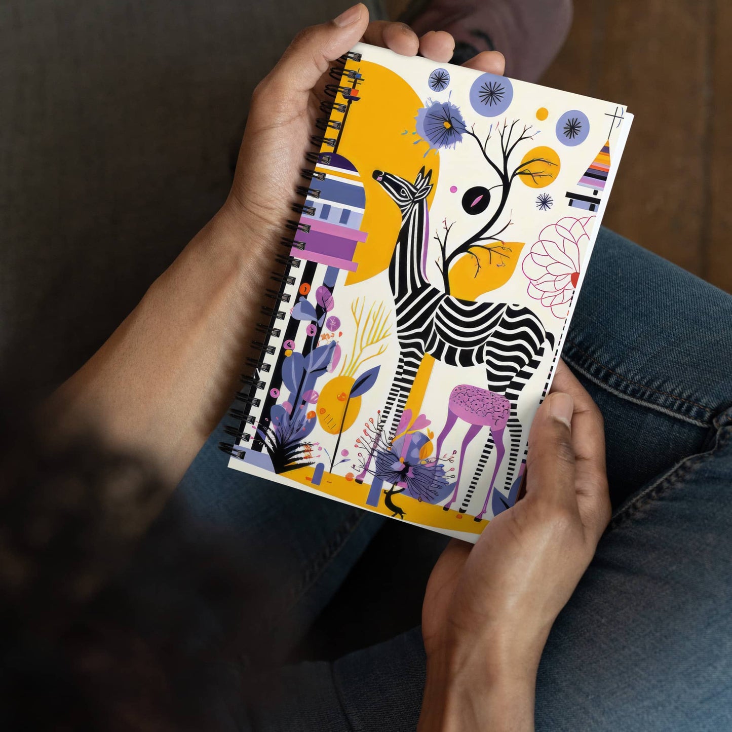 spiral notebook desk decor by colorful AI art