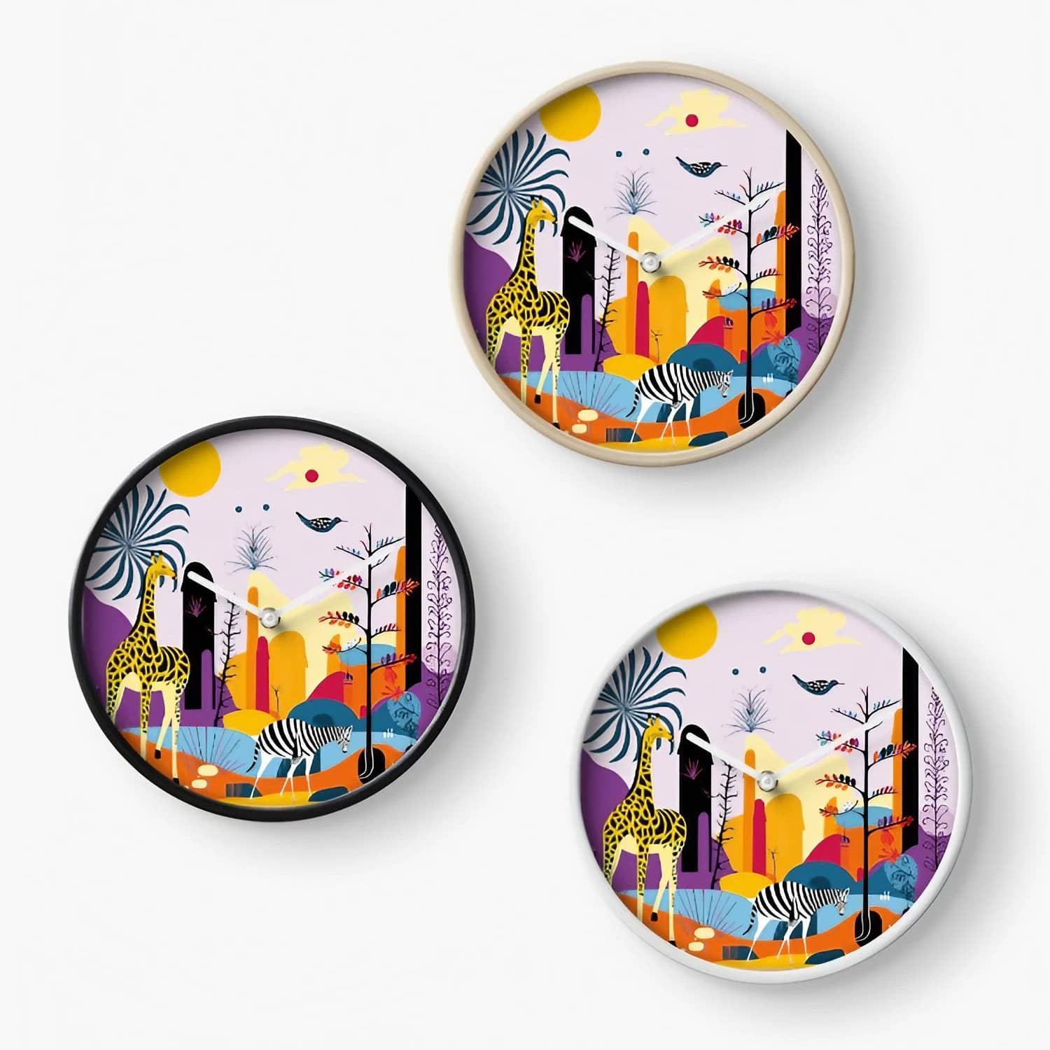 wall clock room decor by colorful AI art