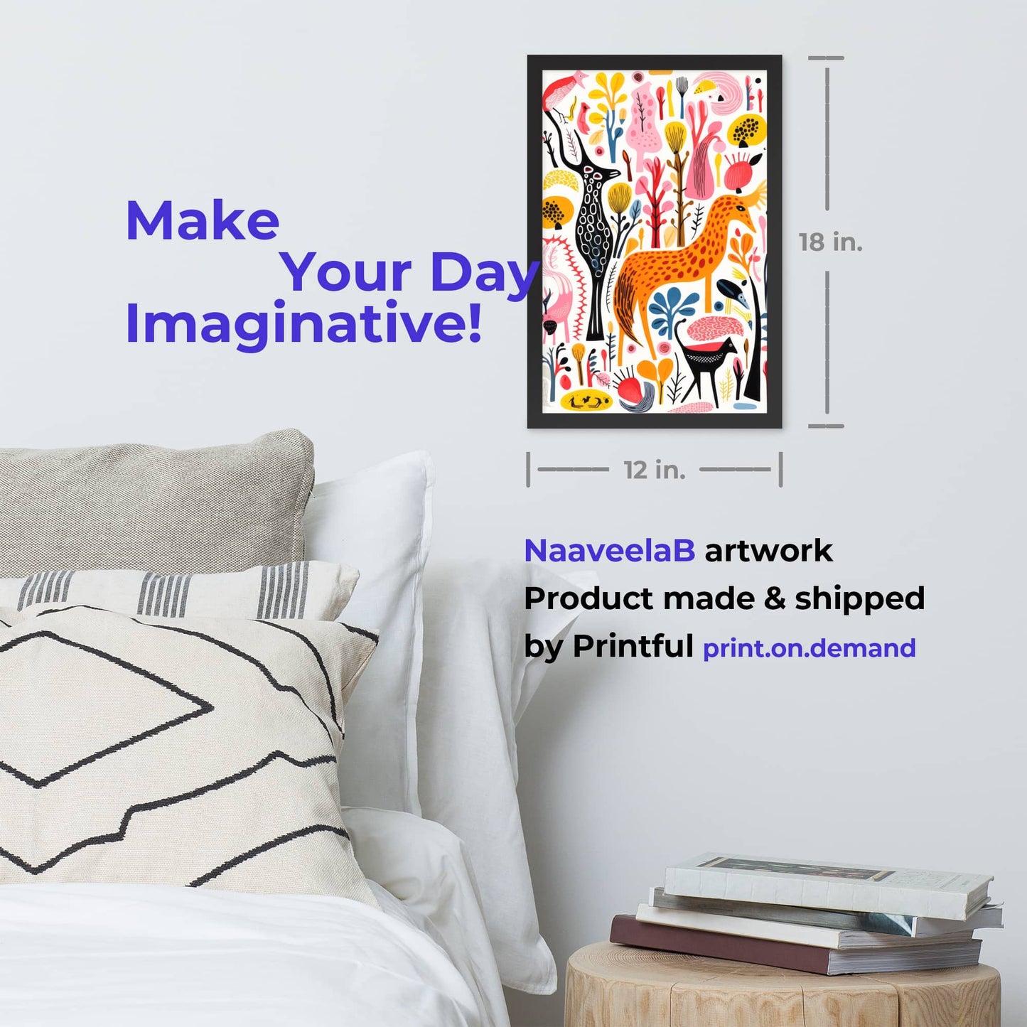 wall art room decor by colorful AI art