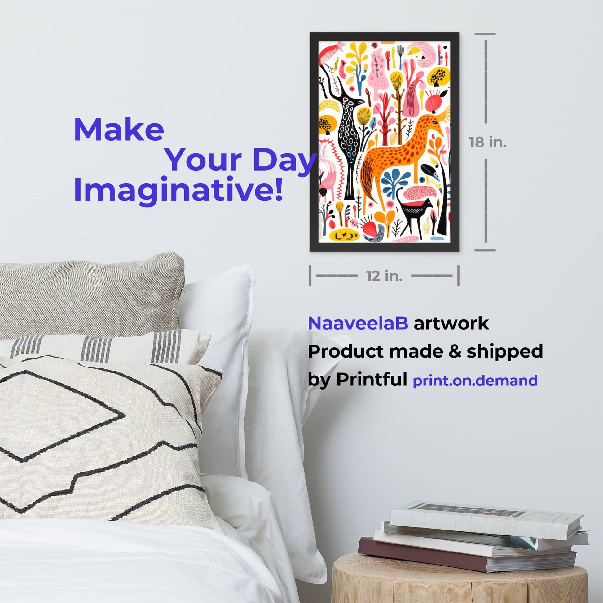 wall art room decor by colorful AI art