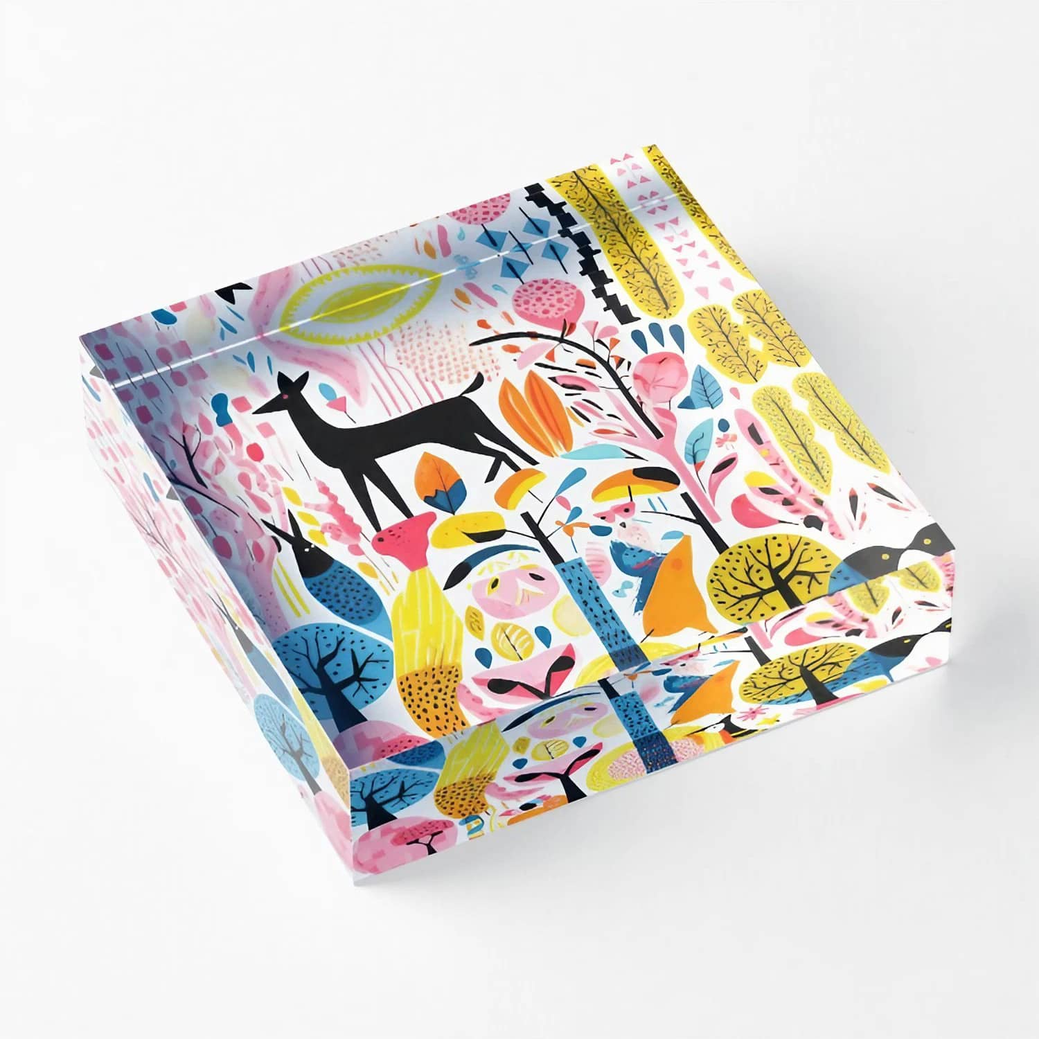 acrylic block desk decor by colorful AI art