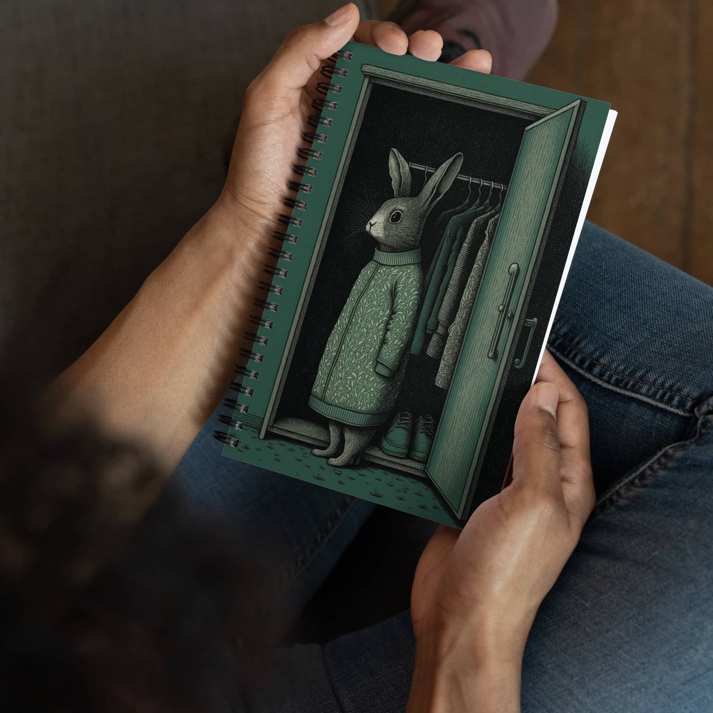 spiral notebook desk decor by surreal AI art