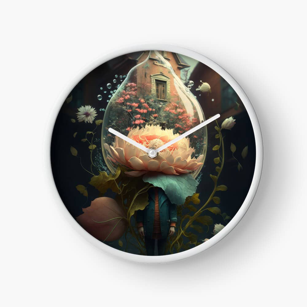 wall clock room decor by surreal AI art