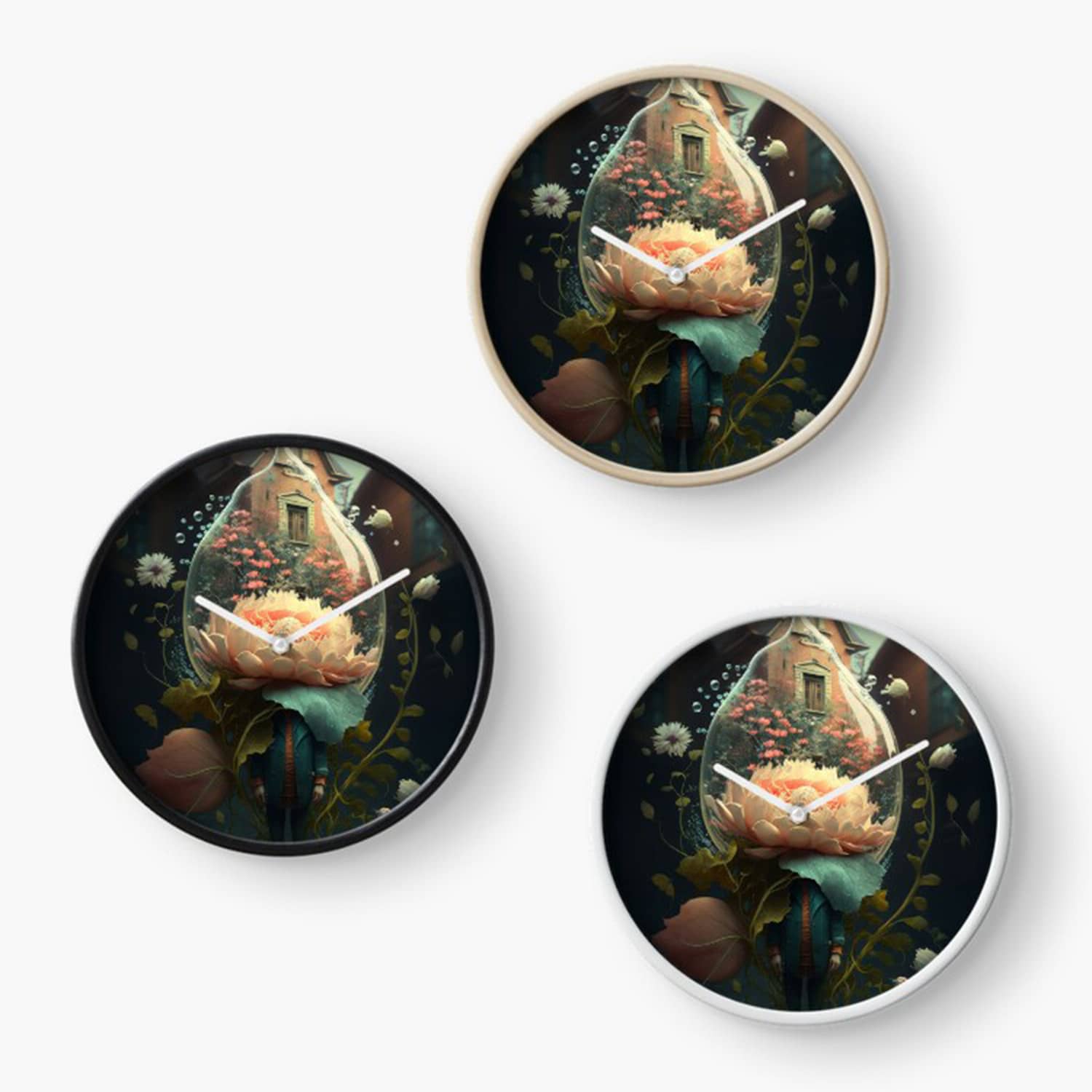 wall clock room decor by surreal AI art