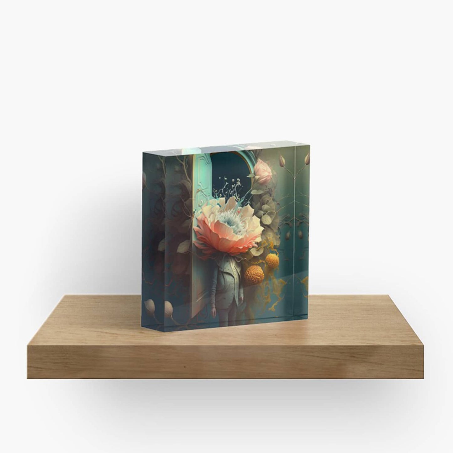 acrylic block desk decor by surreal AI art