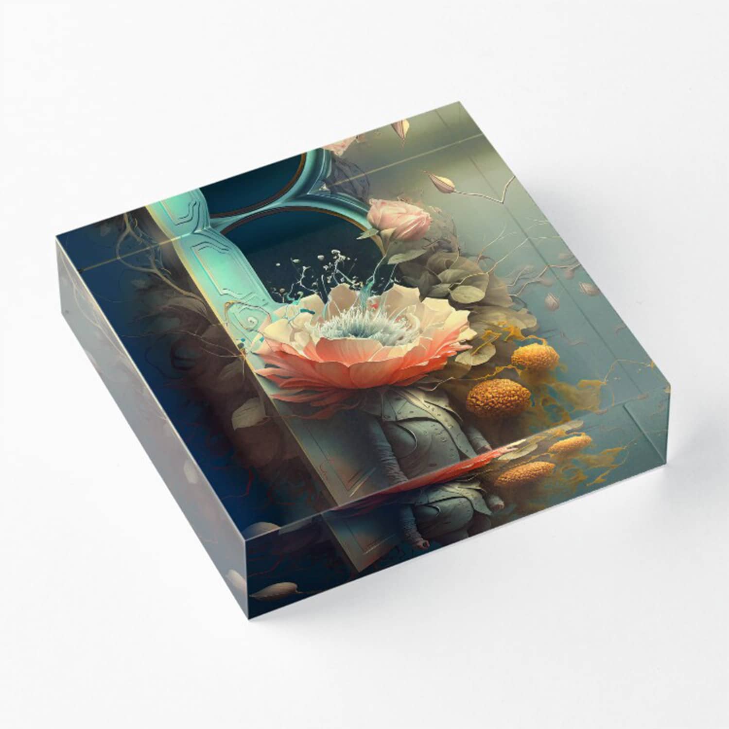 acrylic block desk decor by surreal AI art
