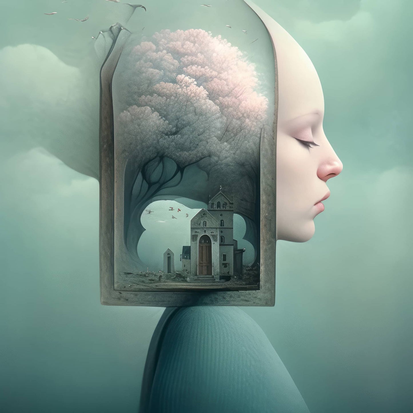 wall art room decor by Instagram surreal AI artist