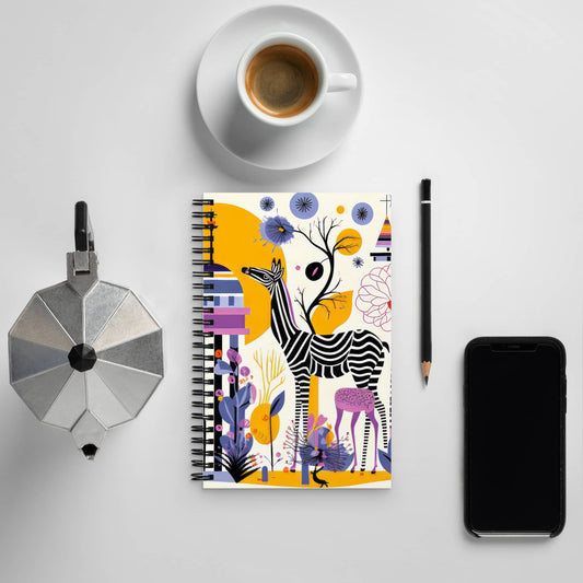 spiral notebook desk decor by colorful AI art