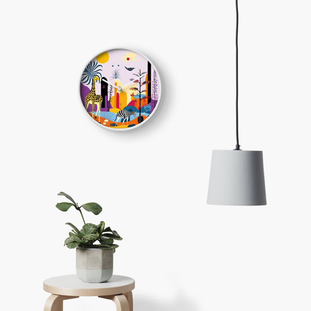 wall clock room decor by colorful AI art