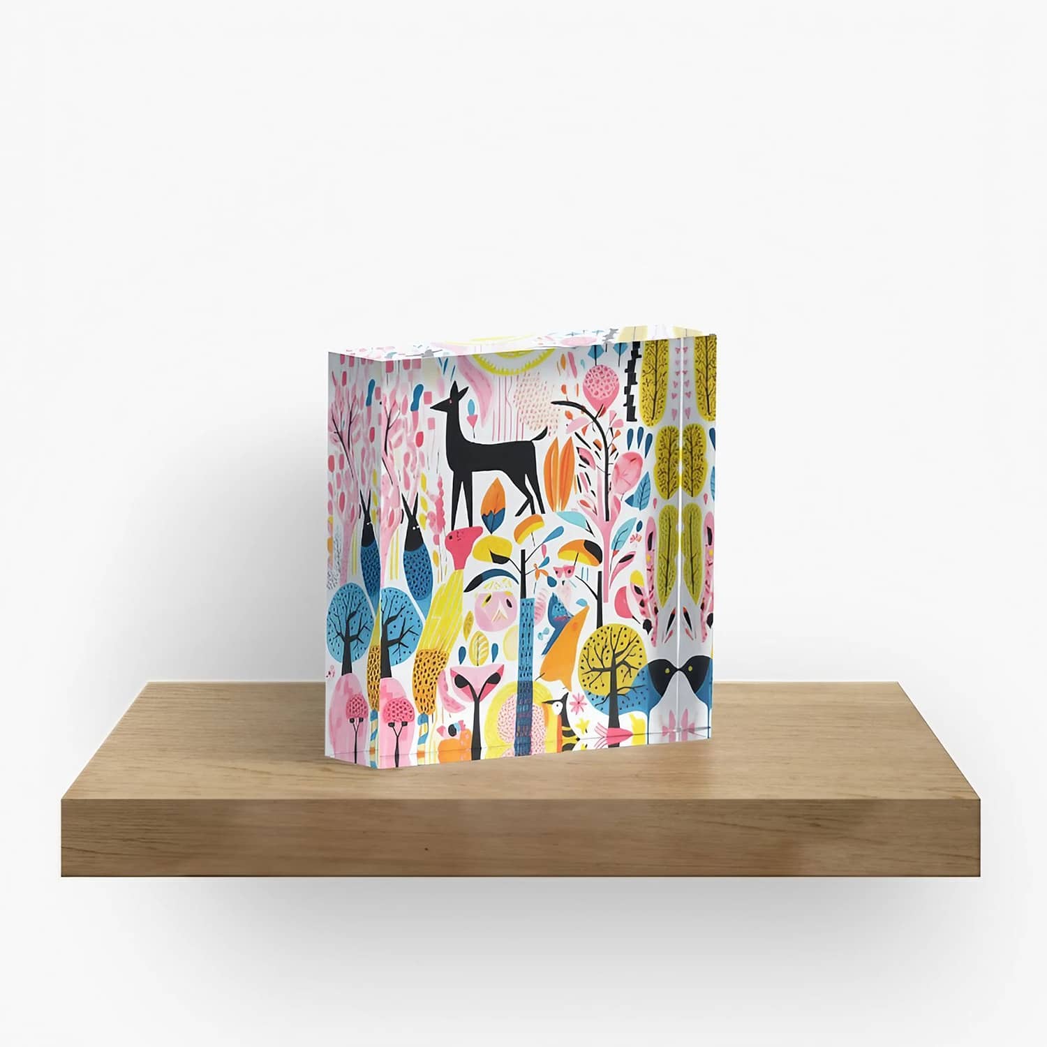 acrylic block desk decor by colorful AI art