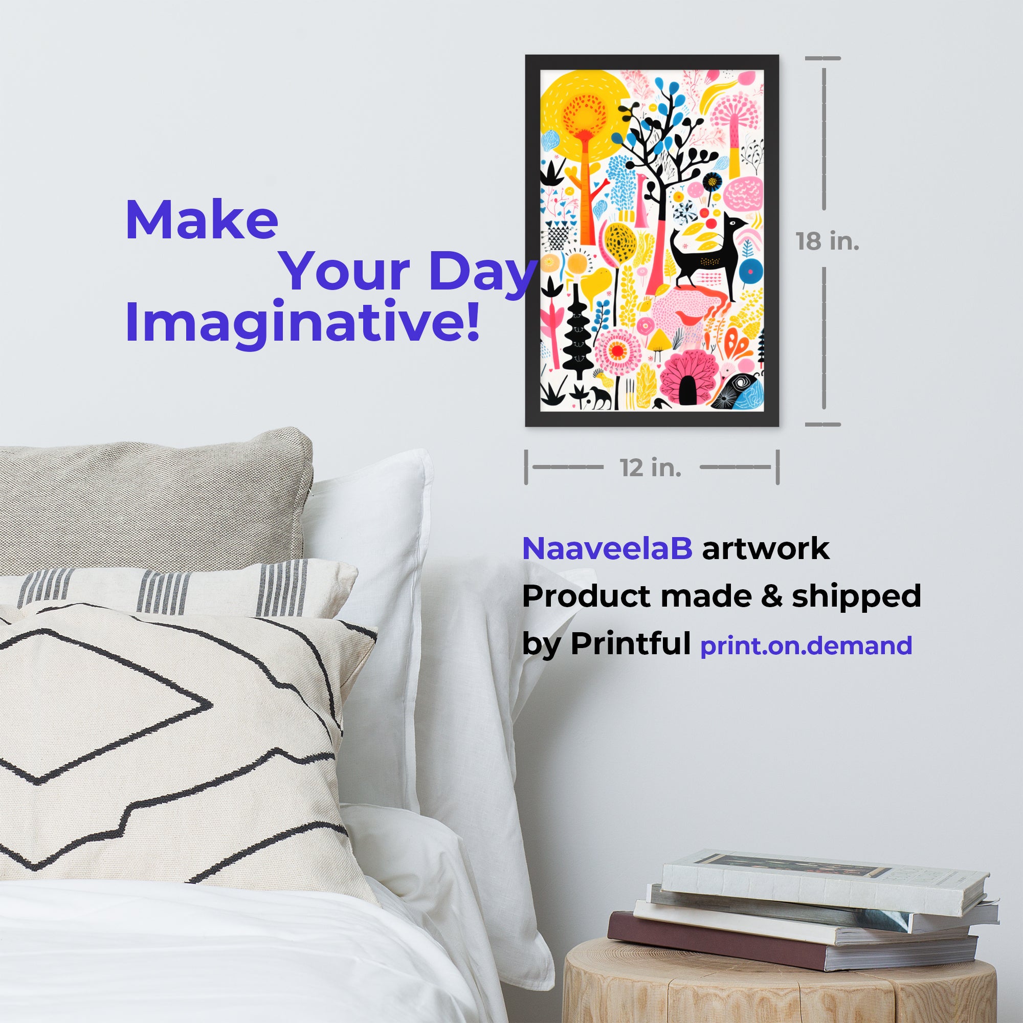 colorful wall art room decor by Instagram AI artist
