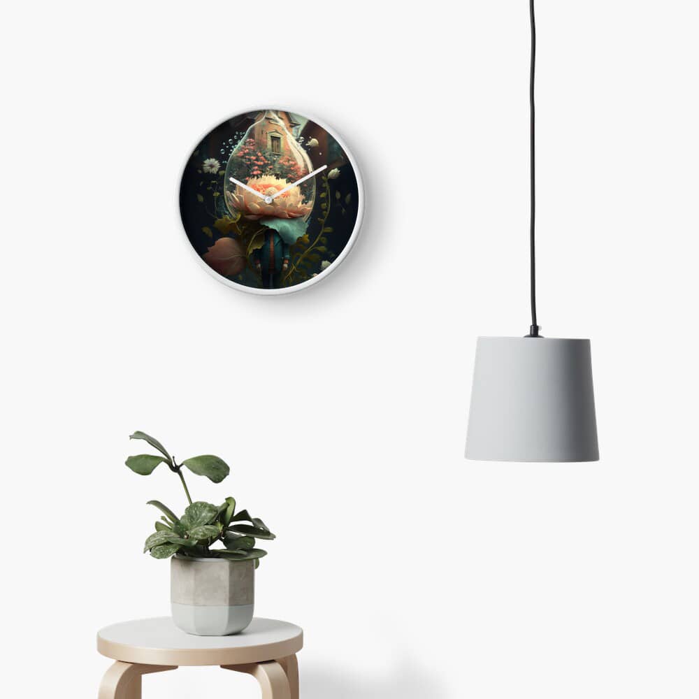 wall clock room decor by surreal AI art