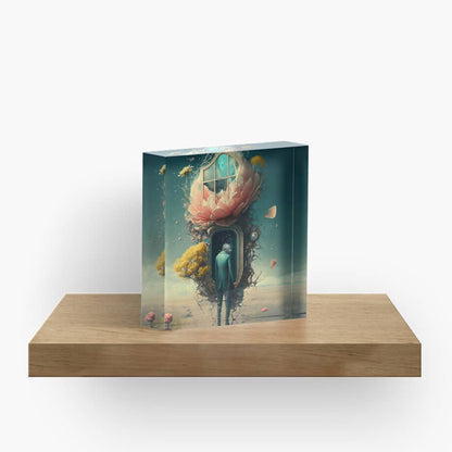 acrylic block desk decor by surreal AI art